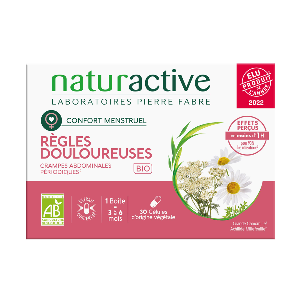 Règles douloureuses Bio - Grande Camomille & Achillée Millefeuille - 30 gélules