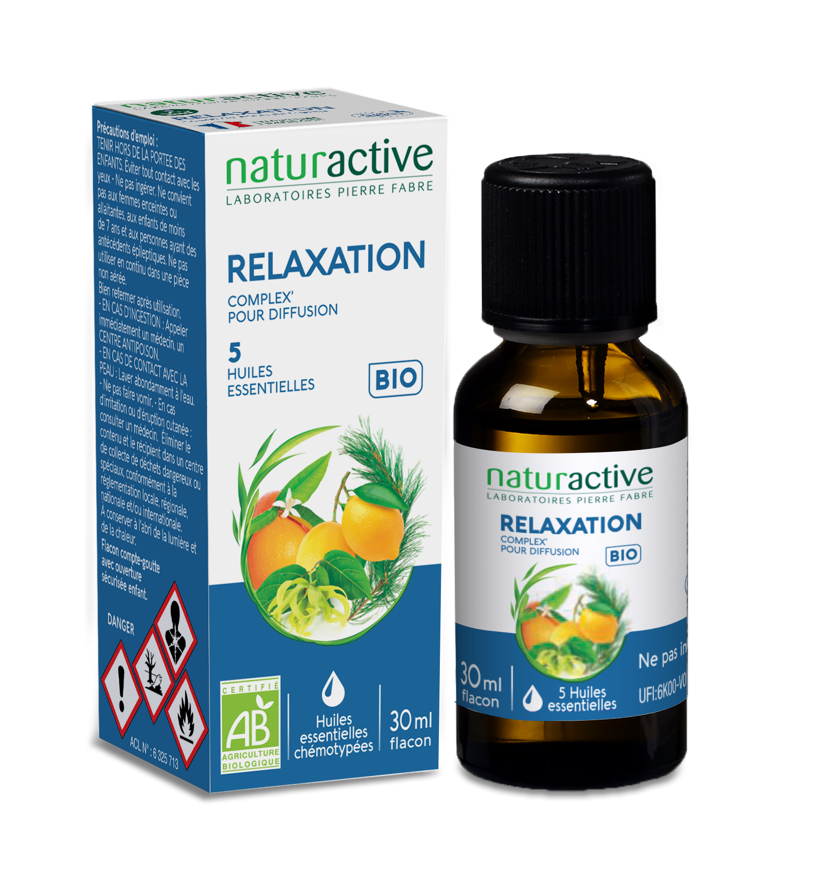 Relaxation Complex Huiles Essentielles Bio pour Diffusion Flacon de 30 ml