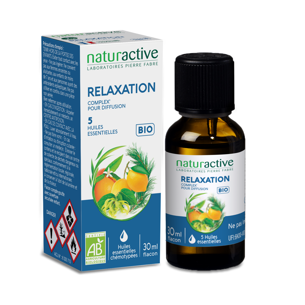 Relaxation Complex Huiles Essentielles Bio pour Diffusion Flacon de 30 ml