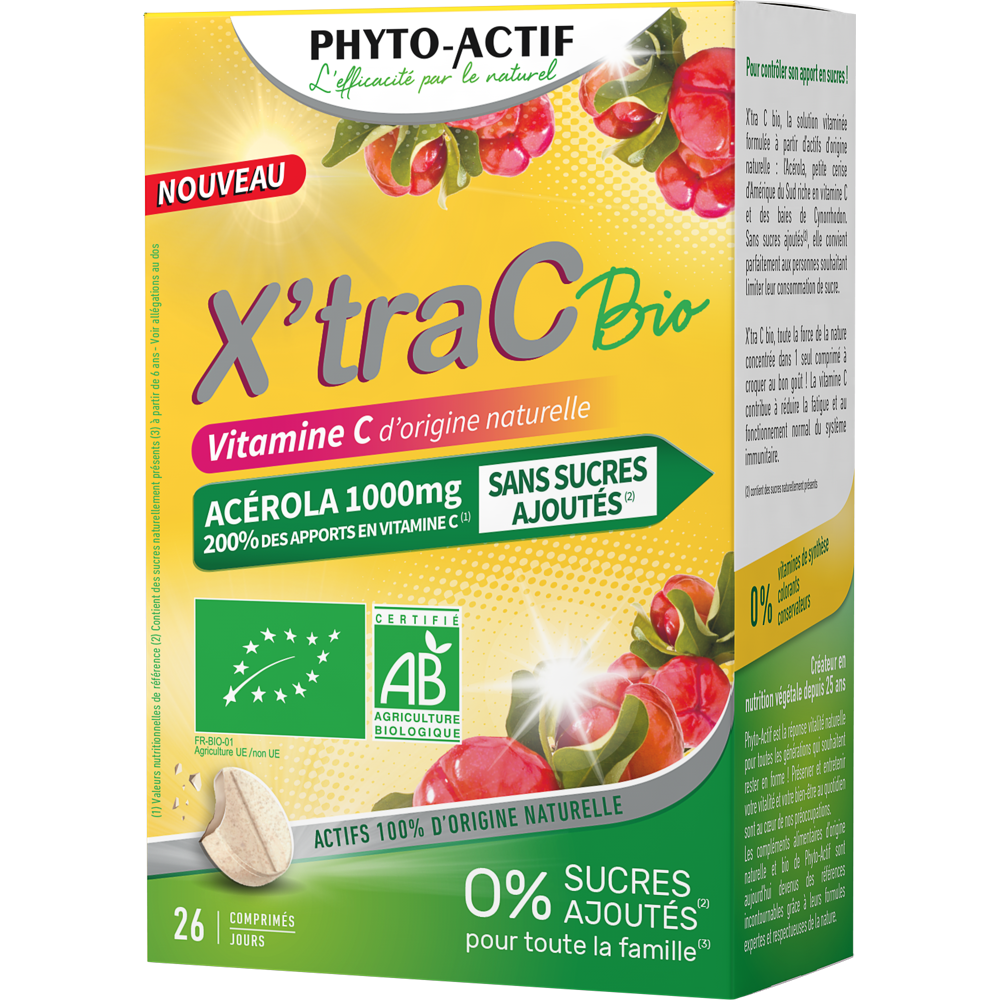 X'tra c bio sans sucres 26 comprimés