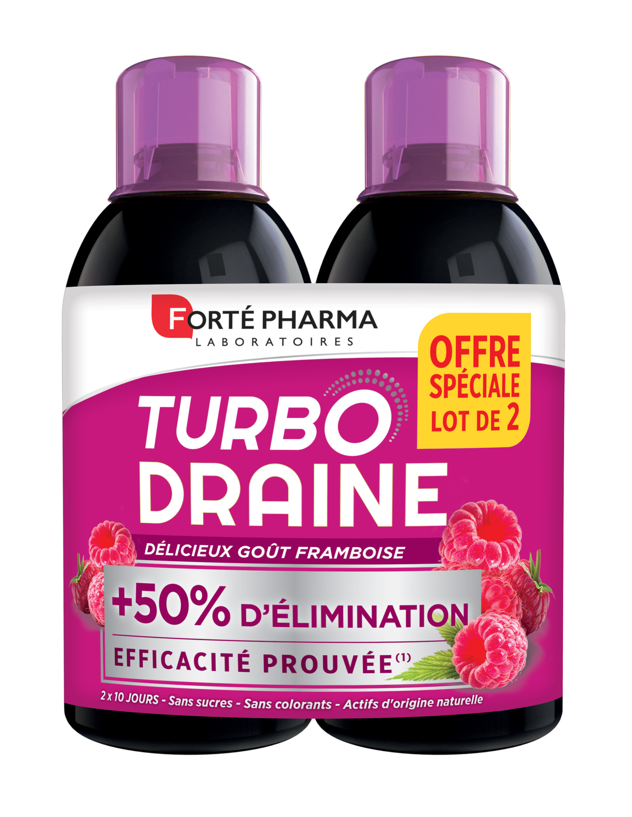 Turbodraine draineur -Goût: framboise 2x500ml