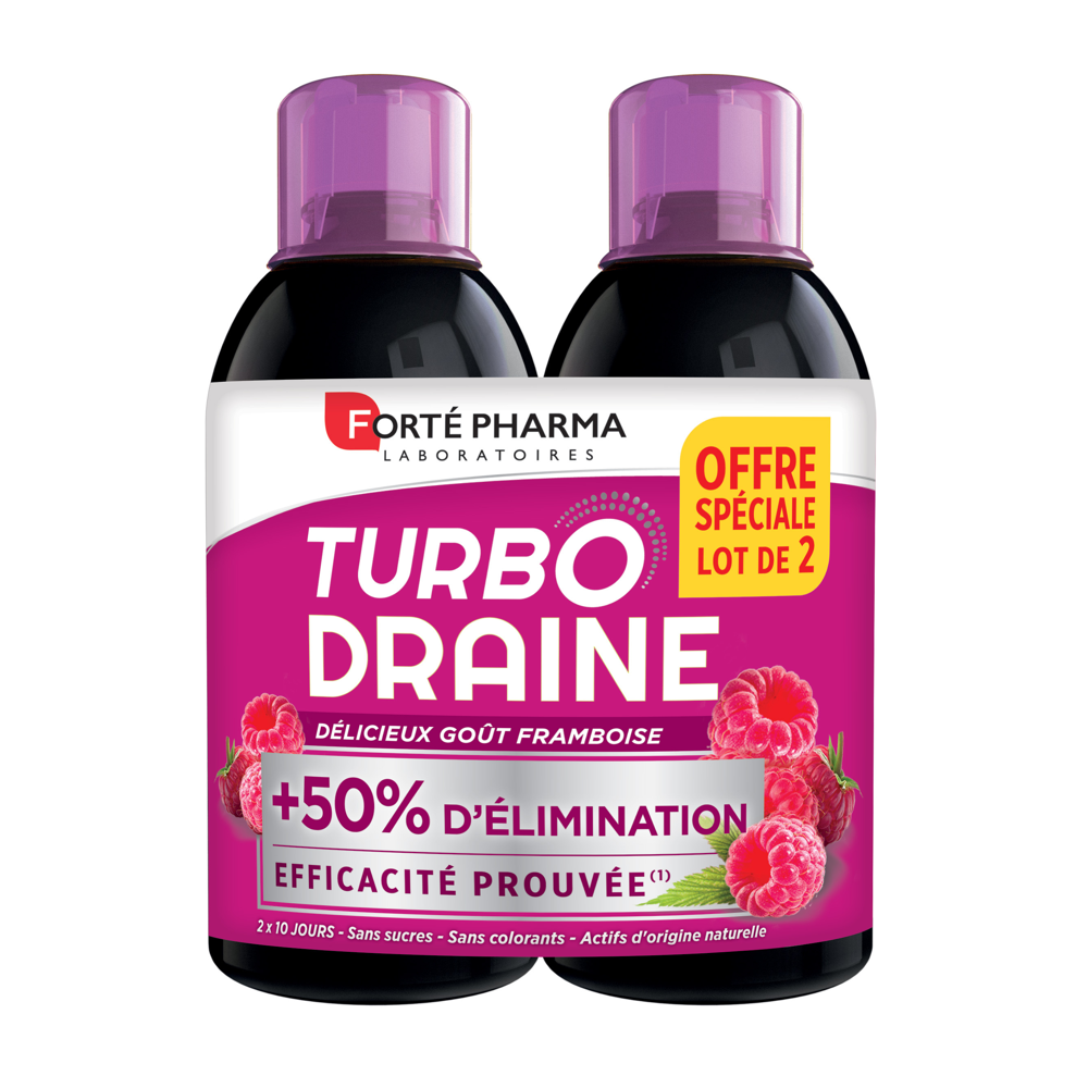Turbodraine draineur -Goût: framboise 2x500ml