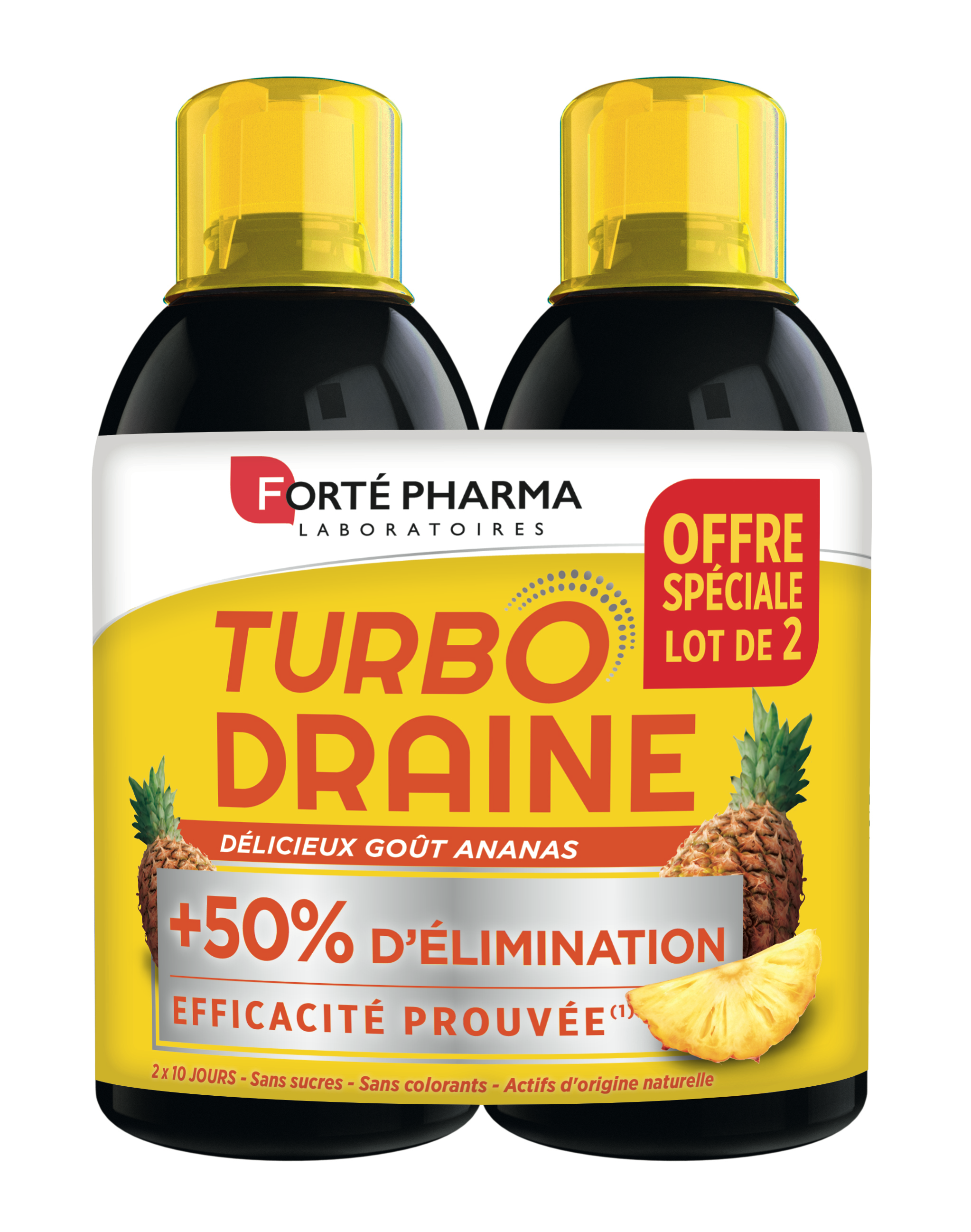 Turbodraine draineur minceur 2x500ml- Goût: Ananas
