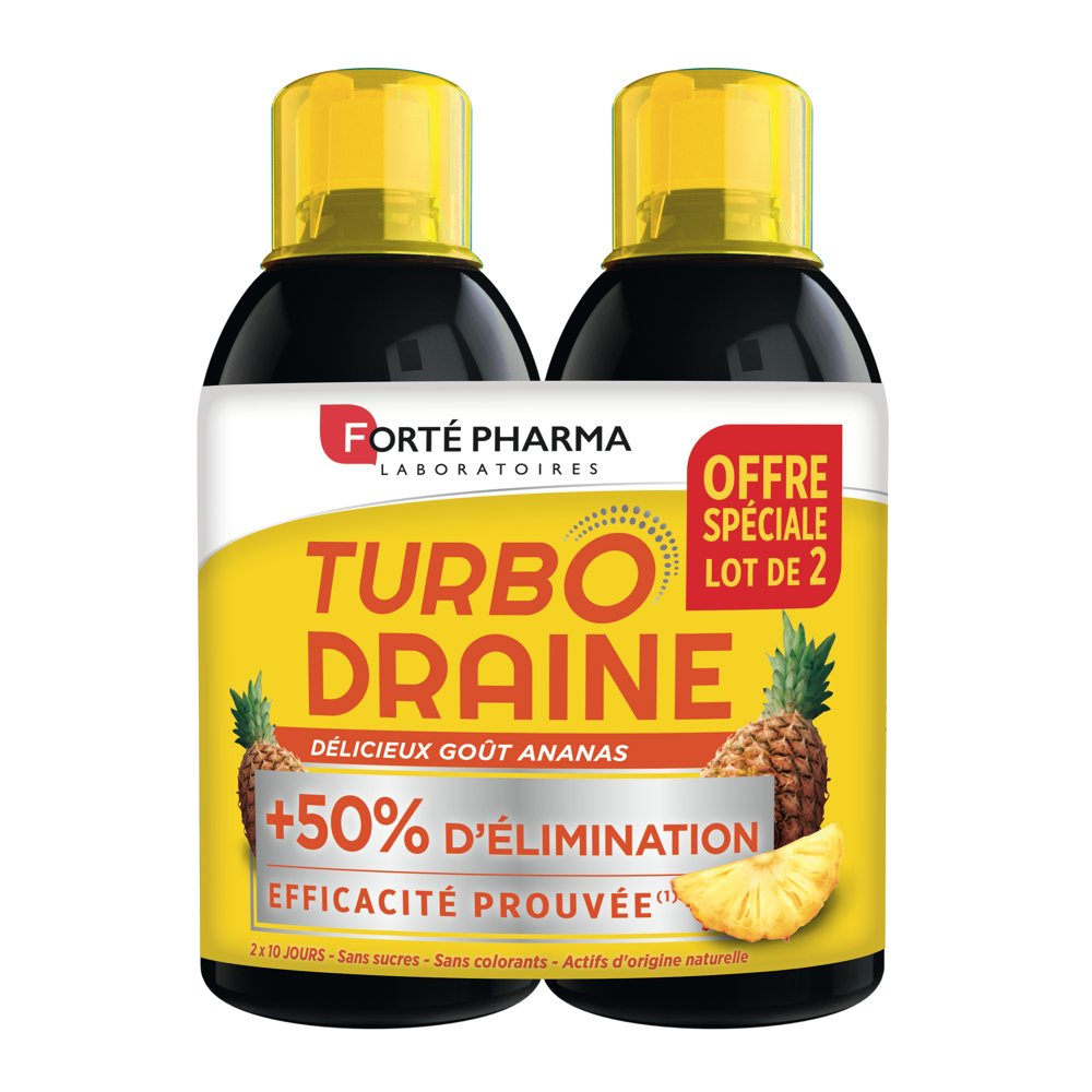 Turbodraine draineur minceur 2x500ml- Goût: Ananas