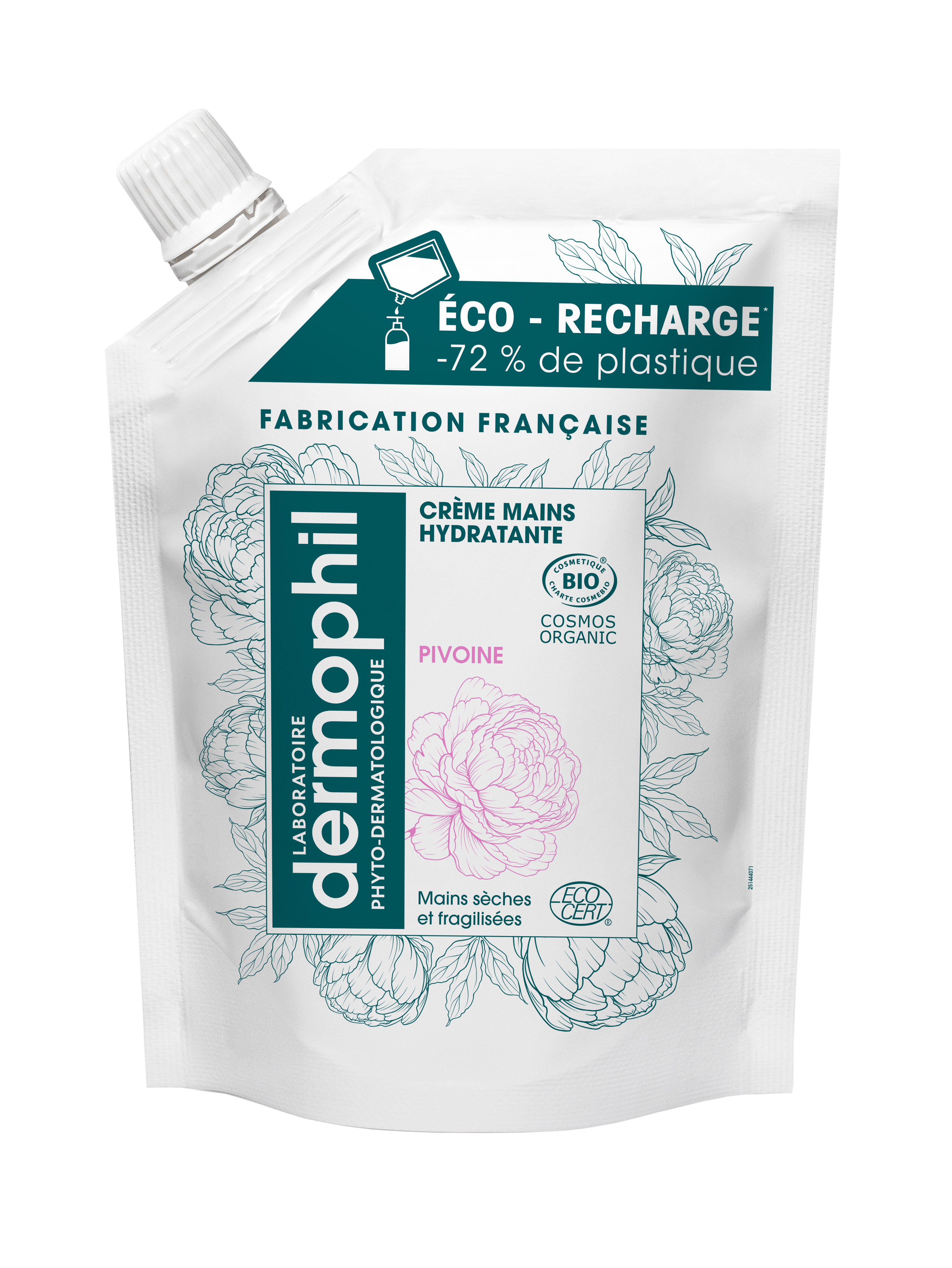 Crème Mains Pivoine Doypack, Bio 200ml