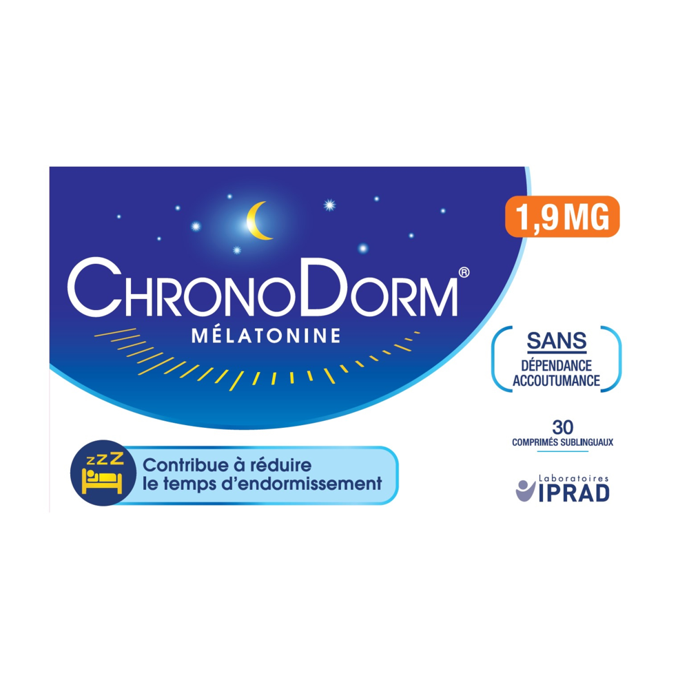 Chronodorm Mélatonine sublinguaux 1,9 mg x30 comprimés