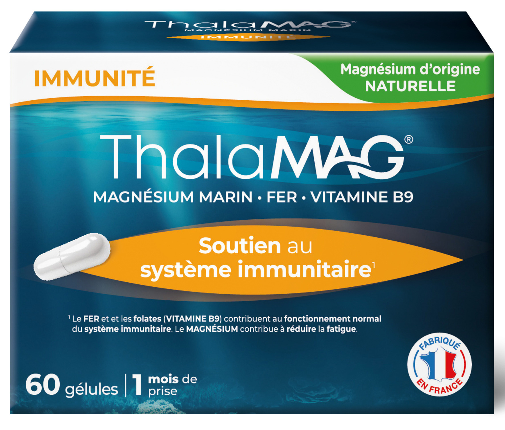 Magnésium marin forme physique et mentale 60 gélules