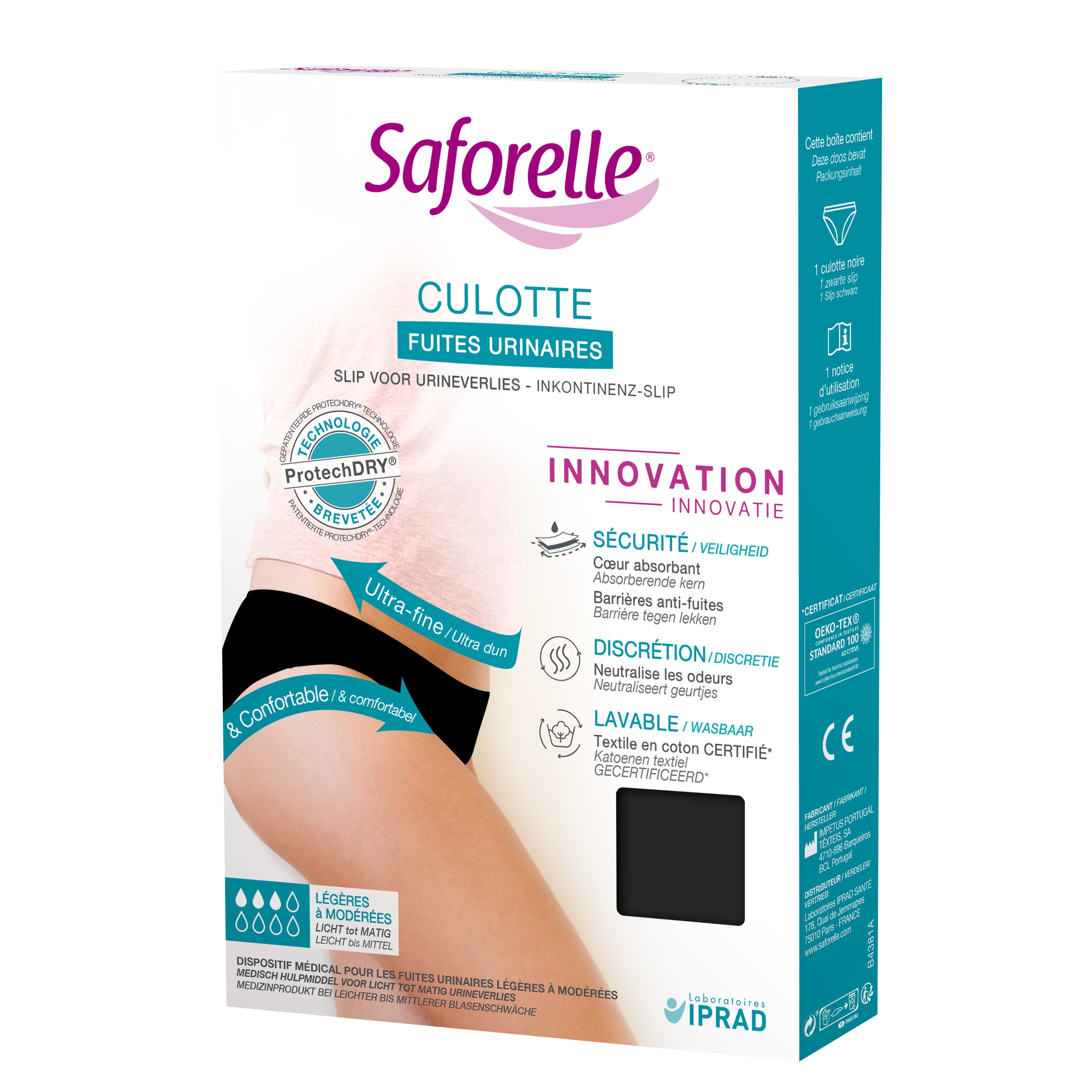Culotte fuites urinaires noire M (38)