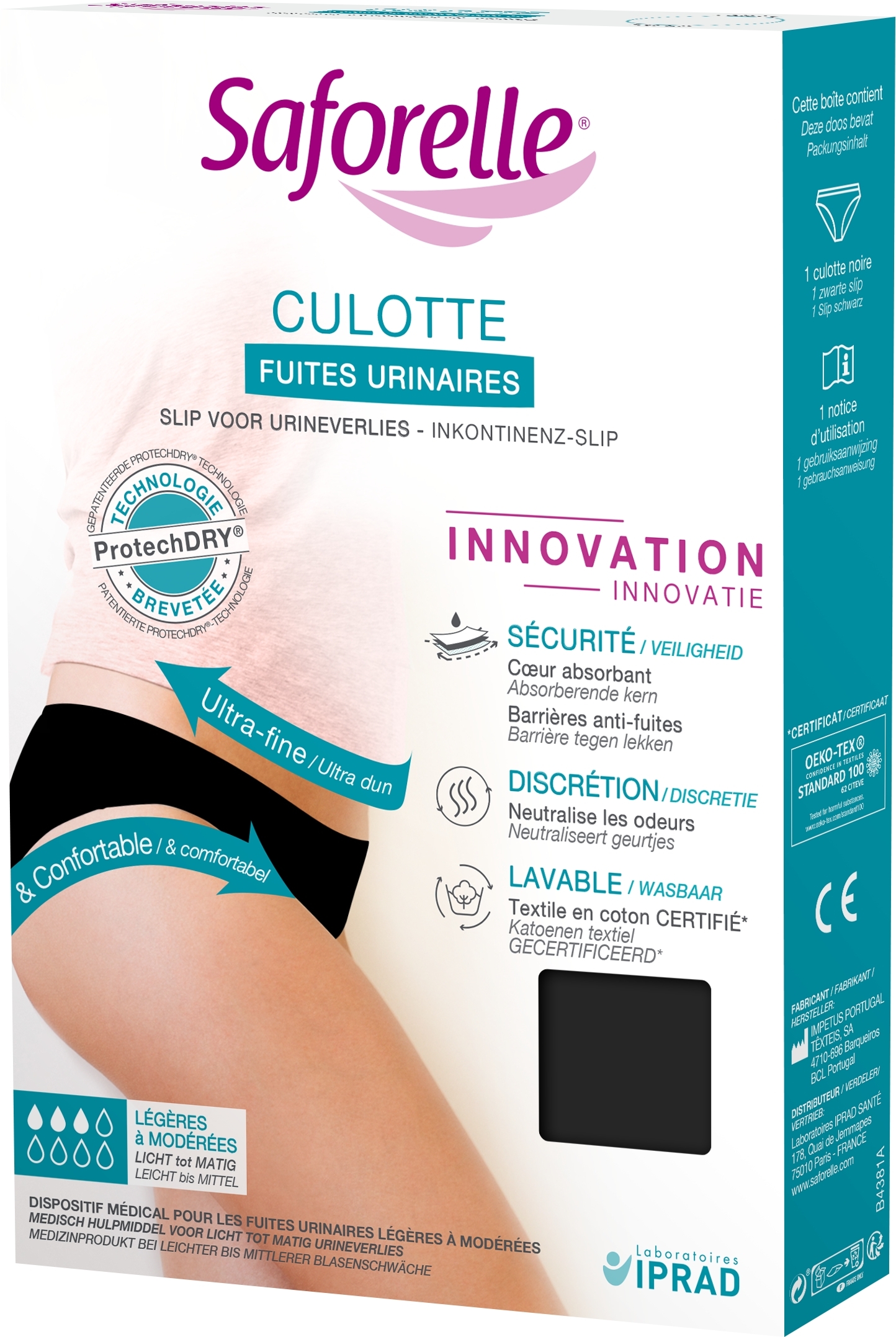 Culotte fuites urinaires noire L (40)