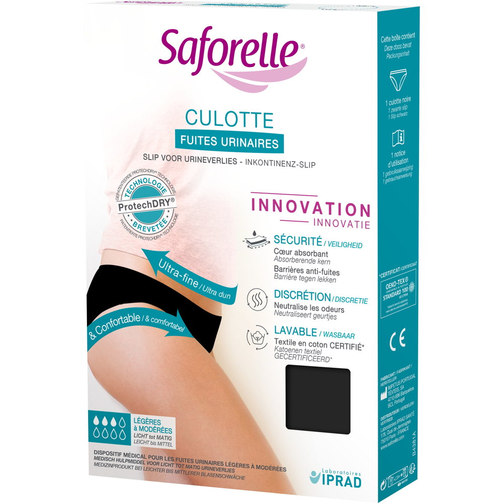 Culotte fuites urinaires noire L (40)