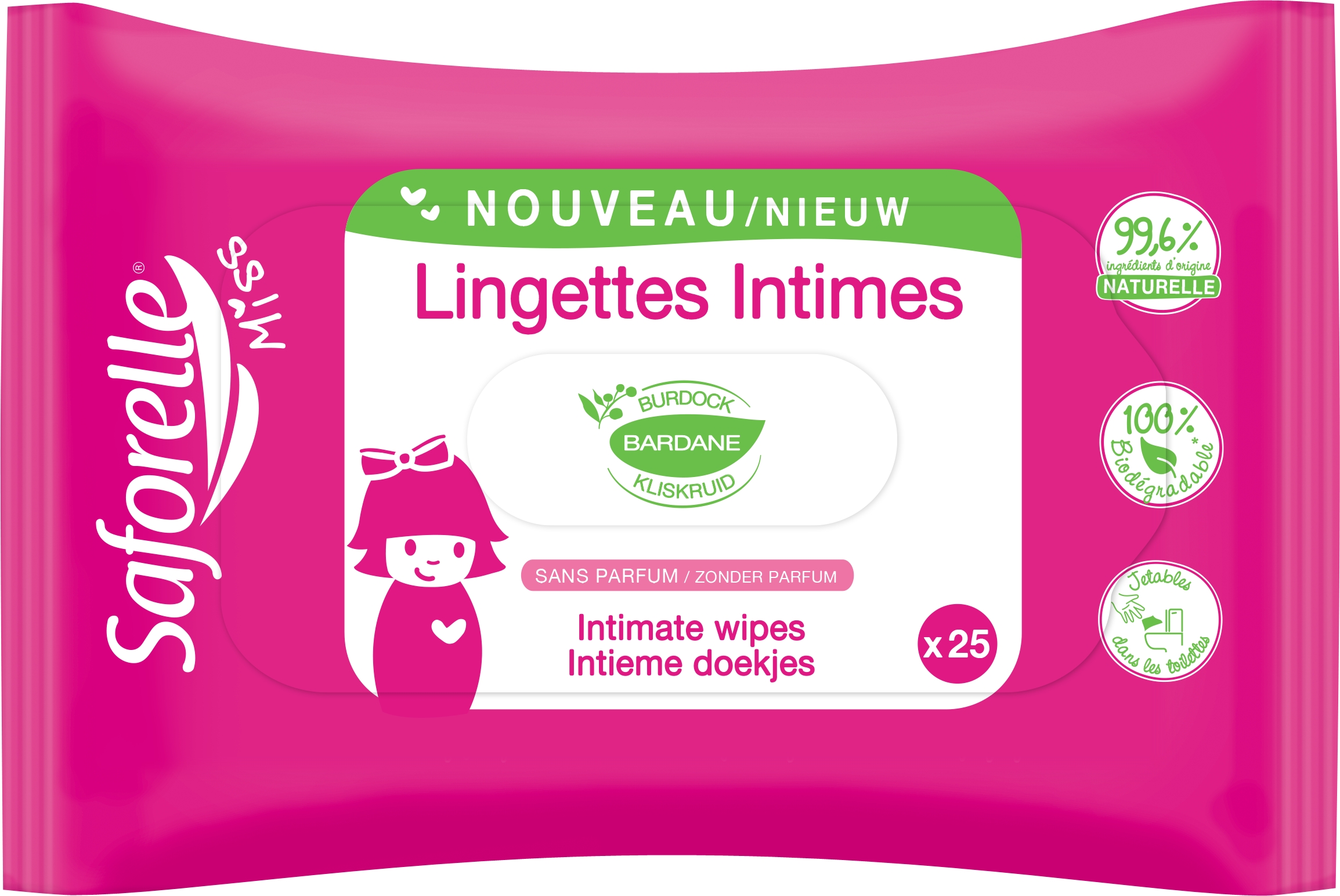 Miss Saforelle lingettes intimes x25