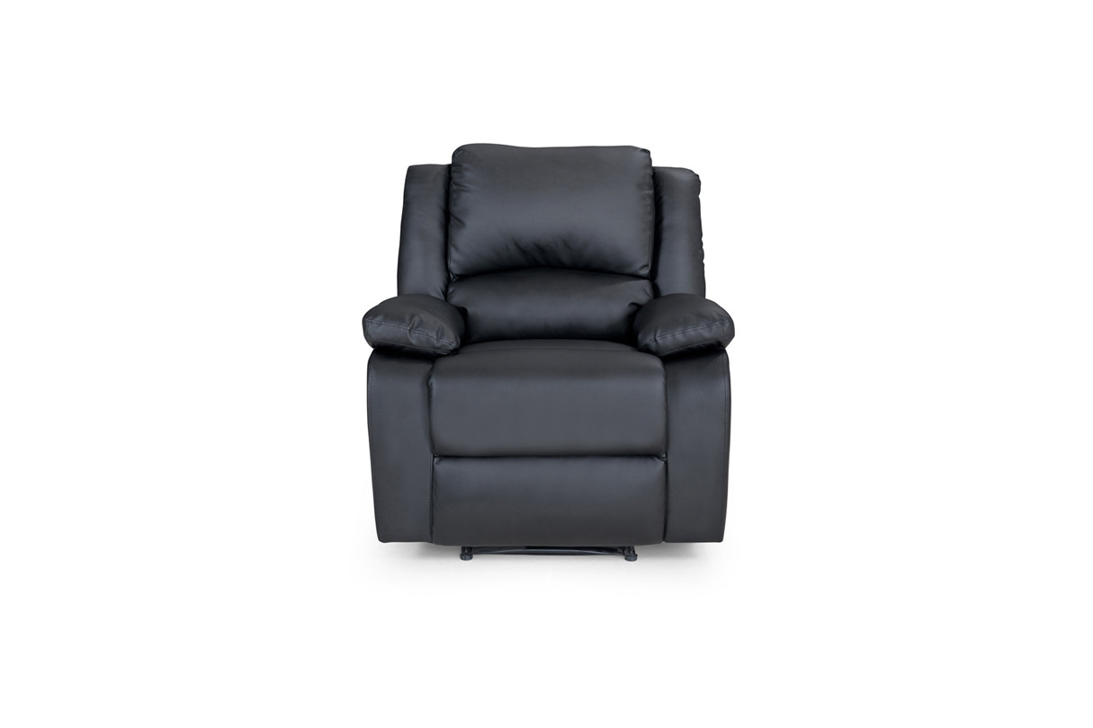 Fauteuil Relax relaxation mécanique simili cuir noir confort