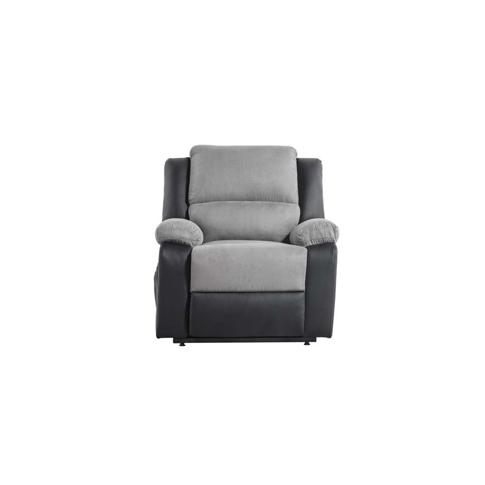 Fauteuil Relax de relaxation électrique 1 place Microfibre et Simili DETENTE - Gris et Noir