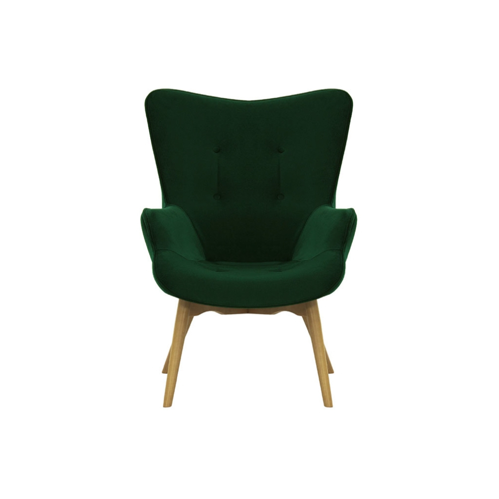 Fauteuil Diego Style Scandinave vert foncé en velours