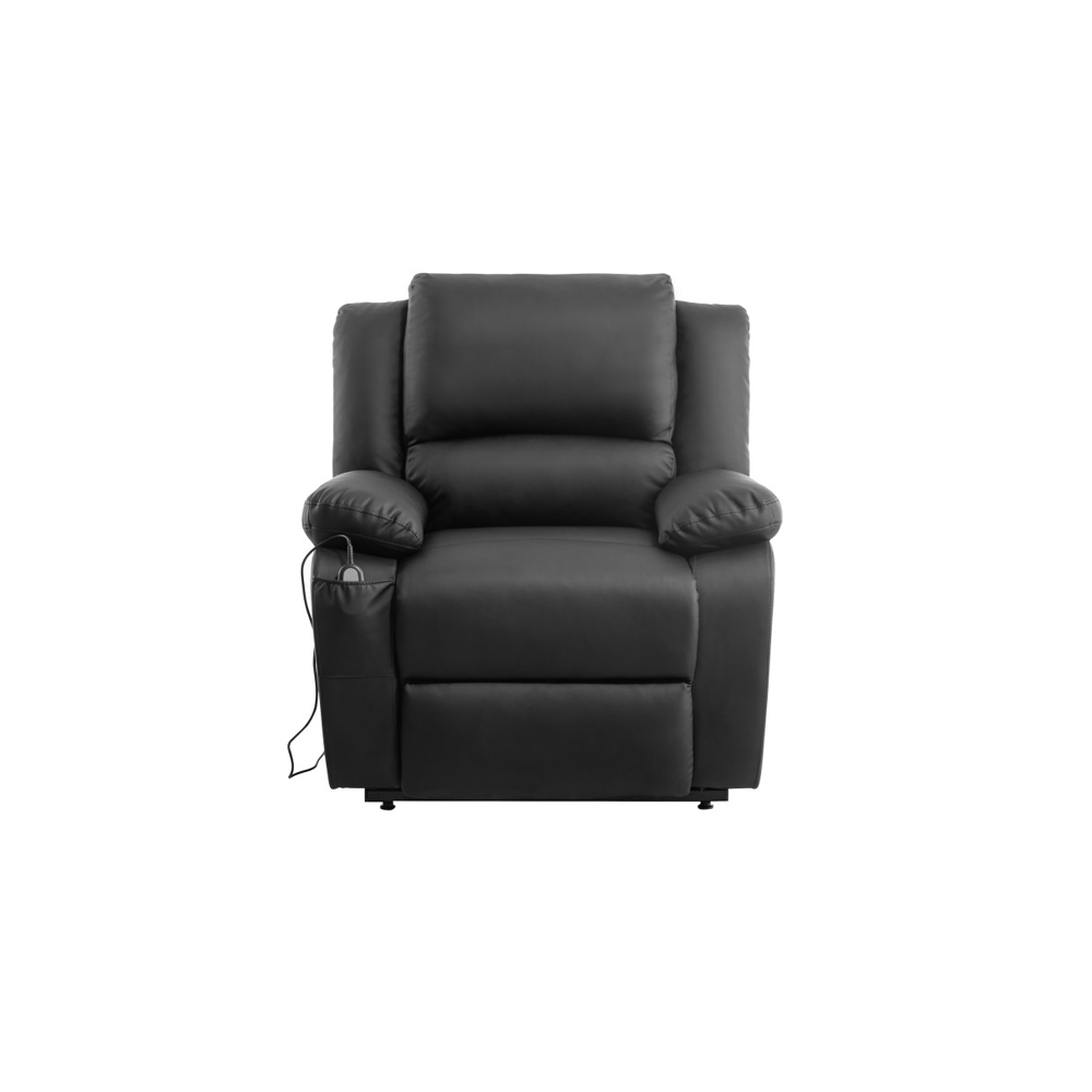 Fauteuil Relax de relaxation électrique avec releveur simili cuir noir Confort