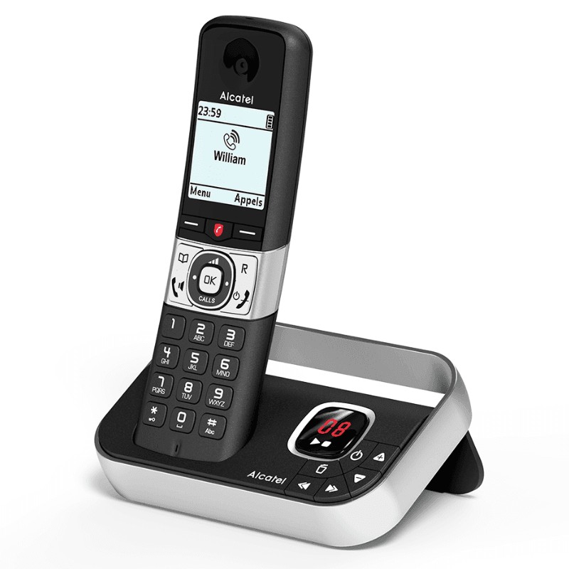 Téléphone fixe sans fil avec répondeur Duo F890 Voice Noir