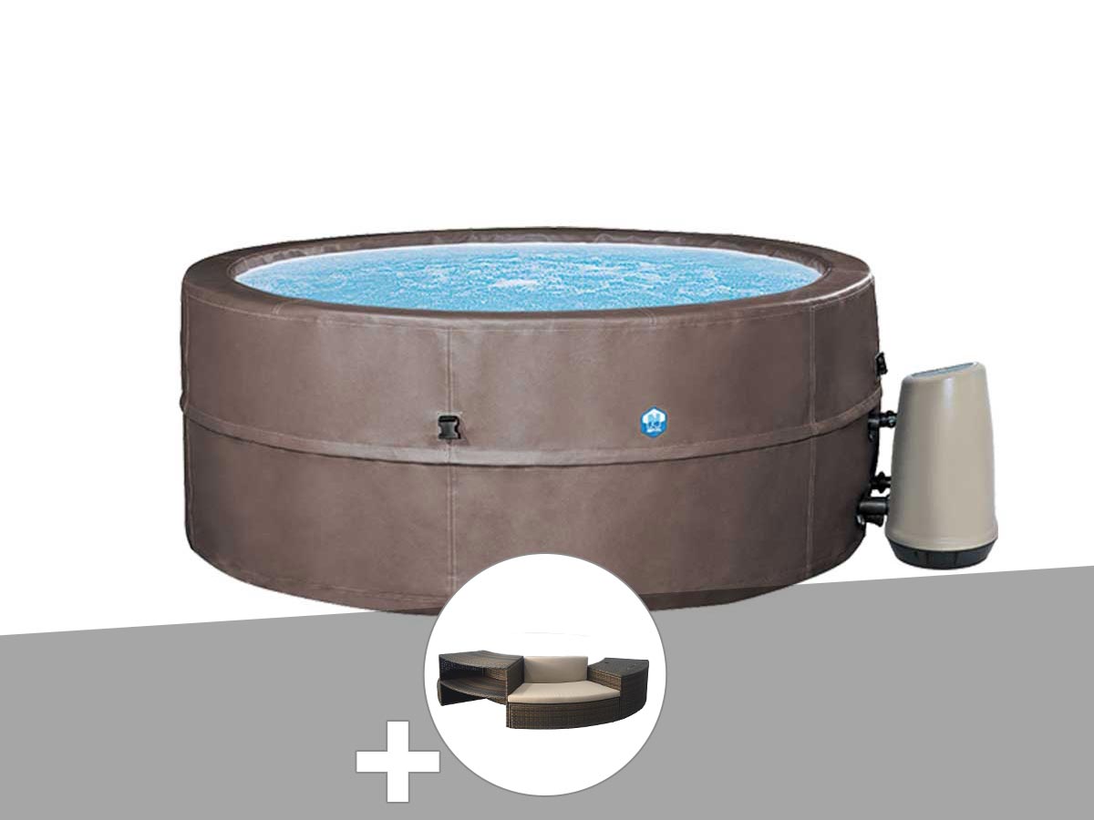 Spa portable semi rigide Vita Premium rond Bulles 4 6 places + Mobilier Netspa