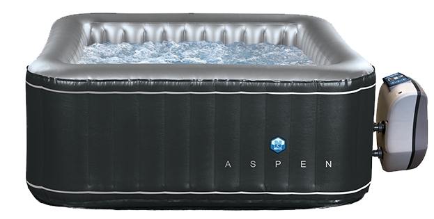 Spa Gonflable Aspen carré coloris Gris - 4 Places