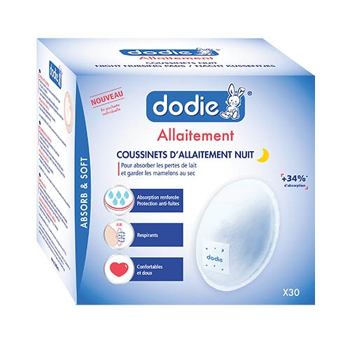 Coussinets d'allaitement nuit en pochette individuelle x30