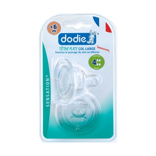 DODIE Tétine Sensation+ plate col large + silicone débit 4 spéciale liquide épais Lot de 3 - vue 2