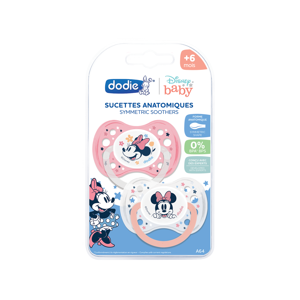 Sucettes anatomiques +6 mois duo minnie