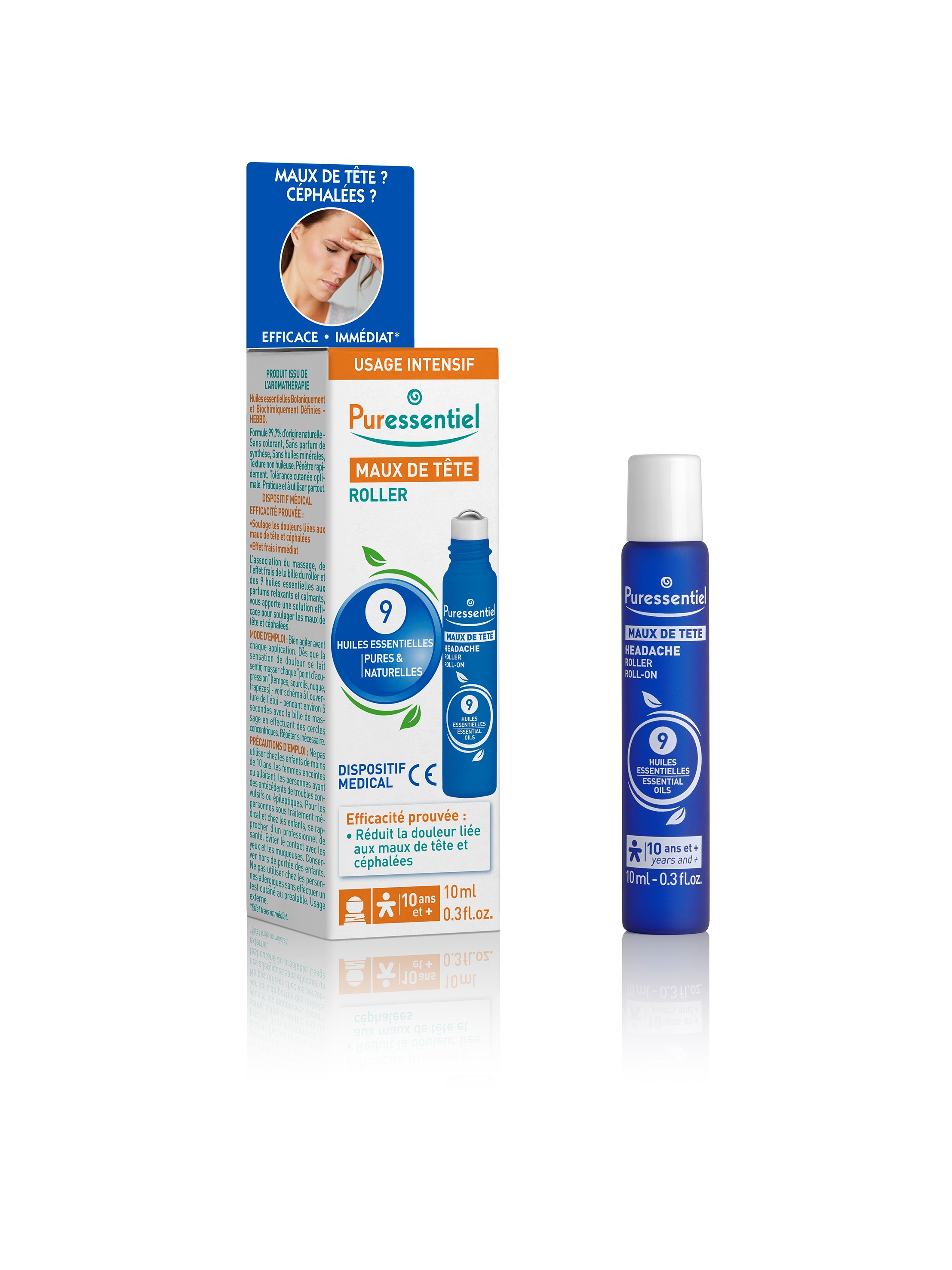 Roller Maux de tête aux 9 Huiles Essentielles 10ml