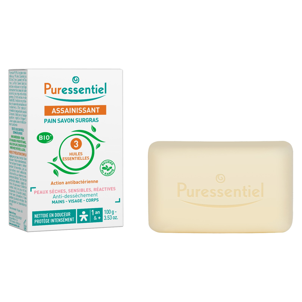 Savon Solide Assainissant aux 3 Huiles Essentielles 100g
