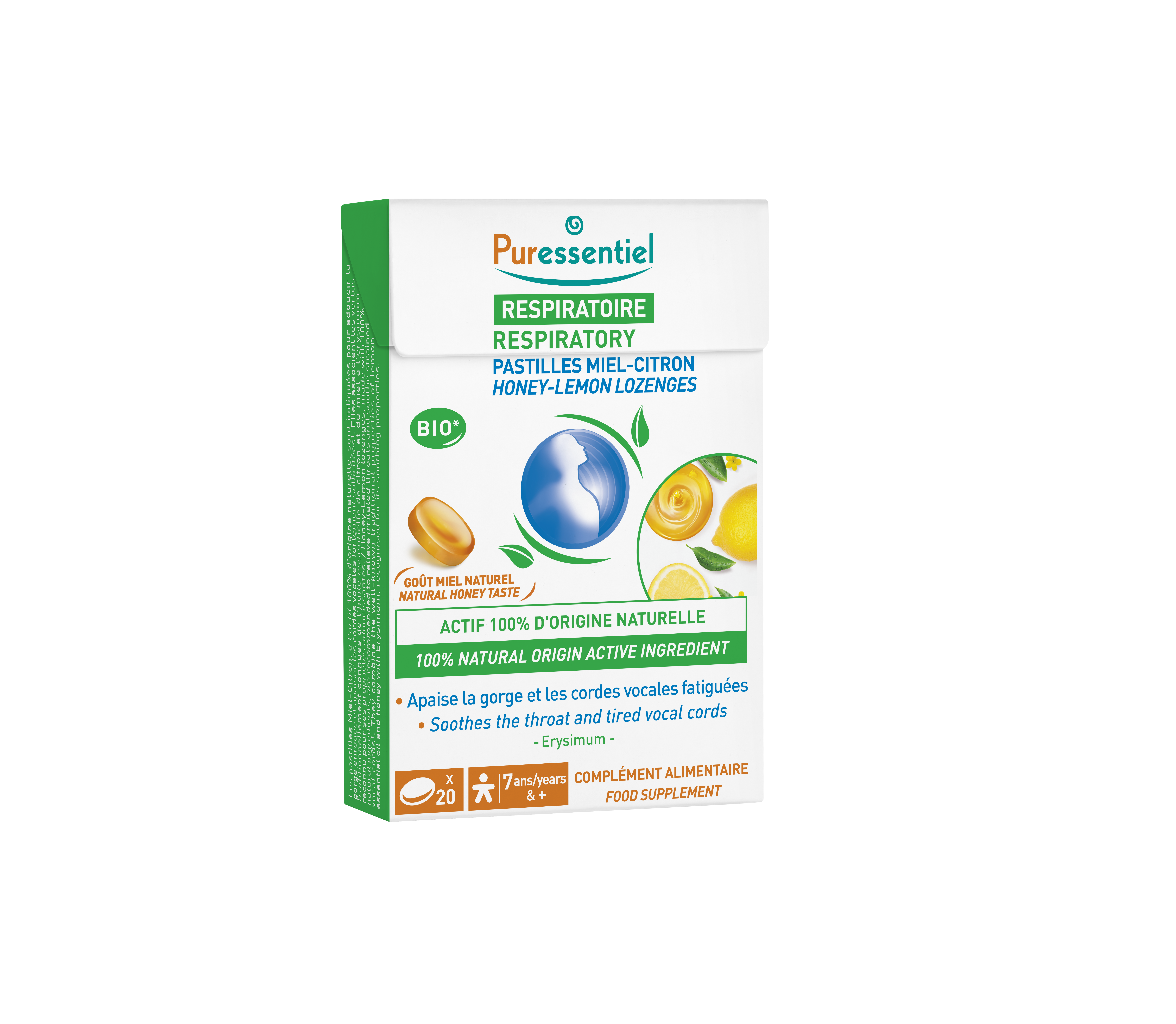 Pastilles Respiratoire Gorge Miel-Citron - 20 pastilles