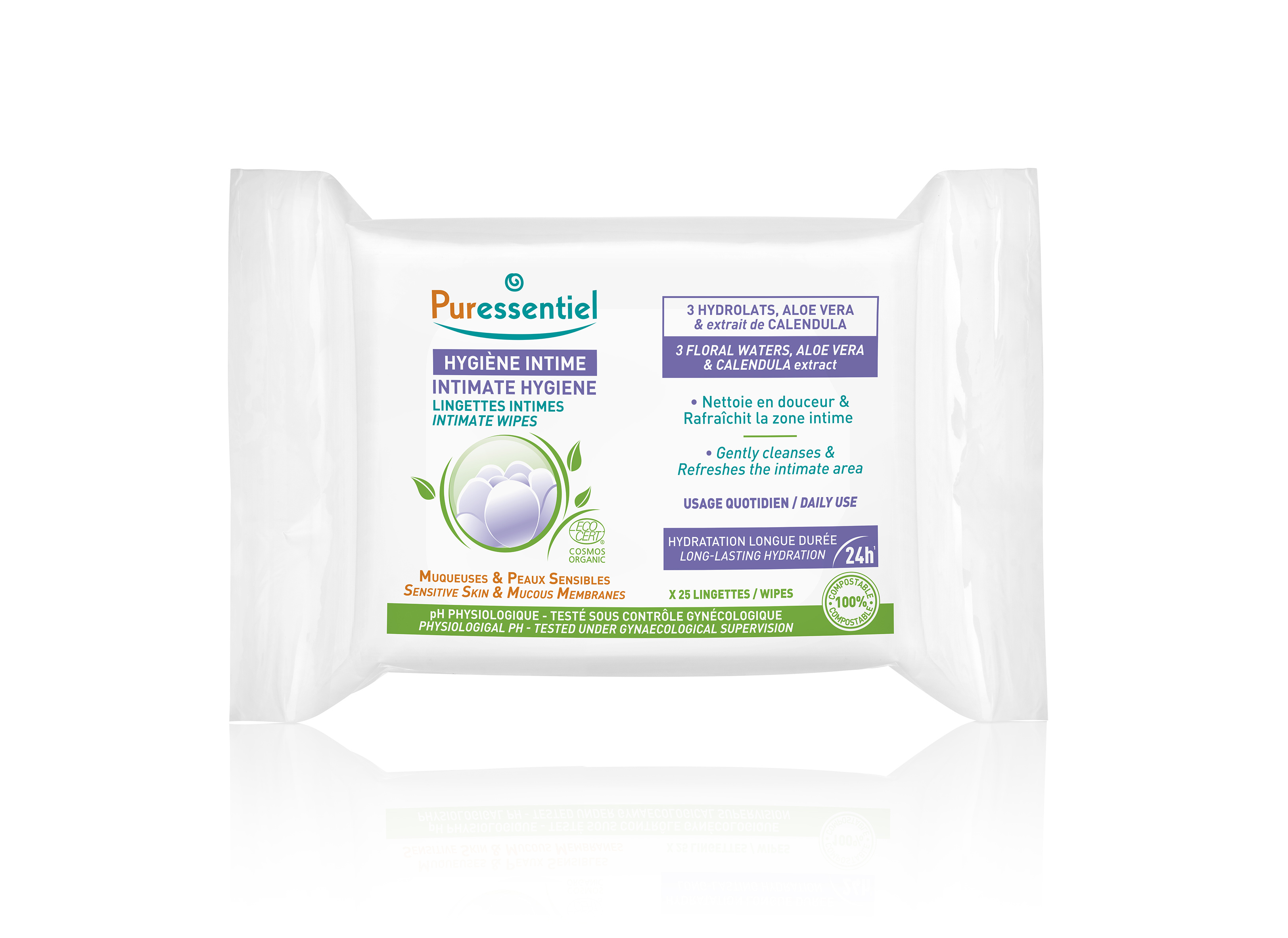 Lingettes Intimes Quotidiennes Bio x25