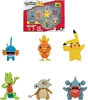 Pack de 6 figurines Pokémon - W4 (Arko, Poussifeu, Gobou , Griknot, Pikachu, Osselait)