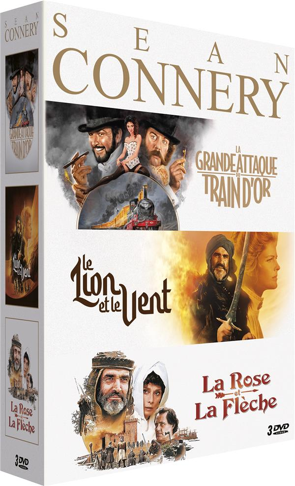 Sean Connery - 3 films : La Grande Attaque du Train d'Or + LaRose et la flèche + Le Lion et le vent