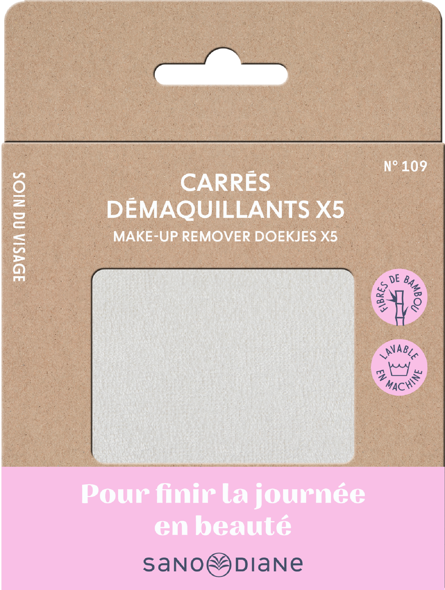 Carres démaquillants tissus (x5)