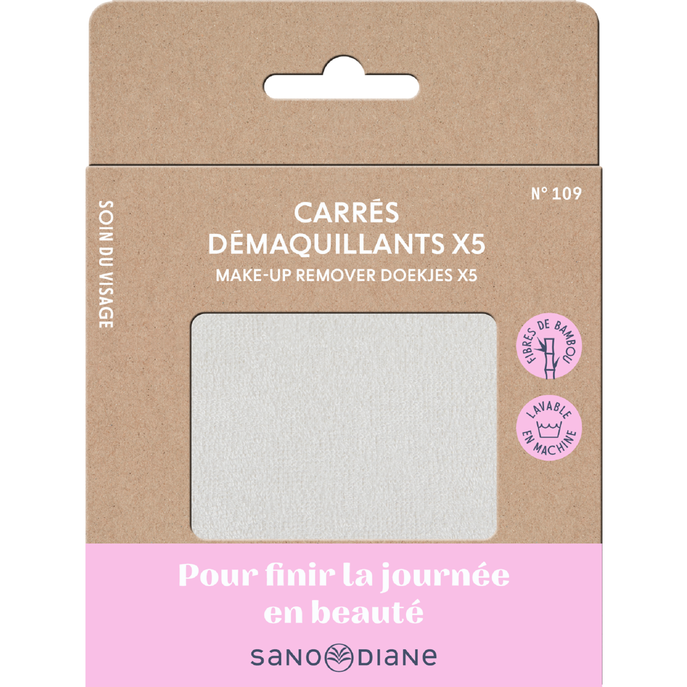 Carres démaquillants tissus (x5)