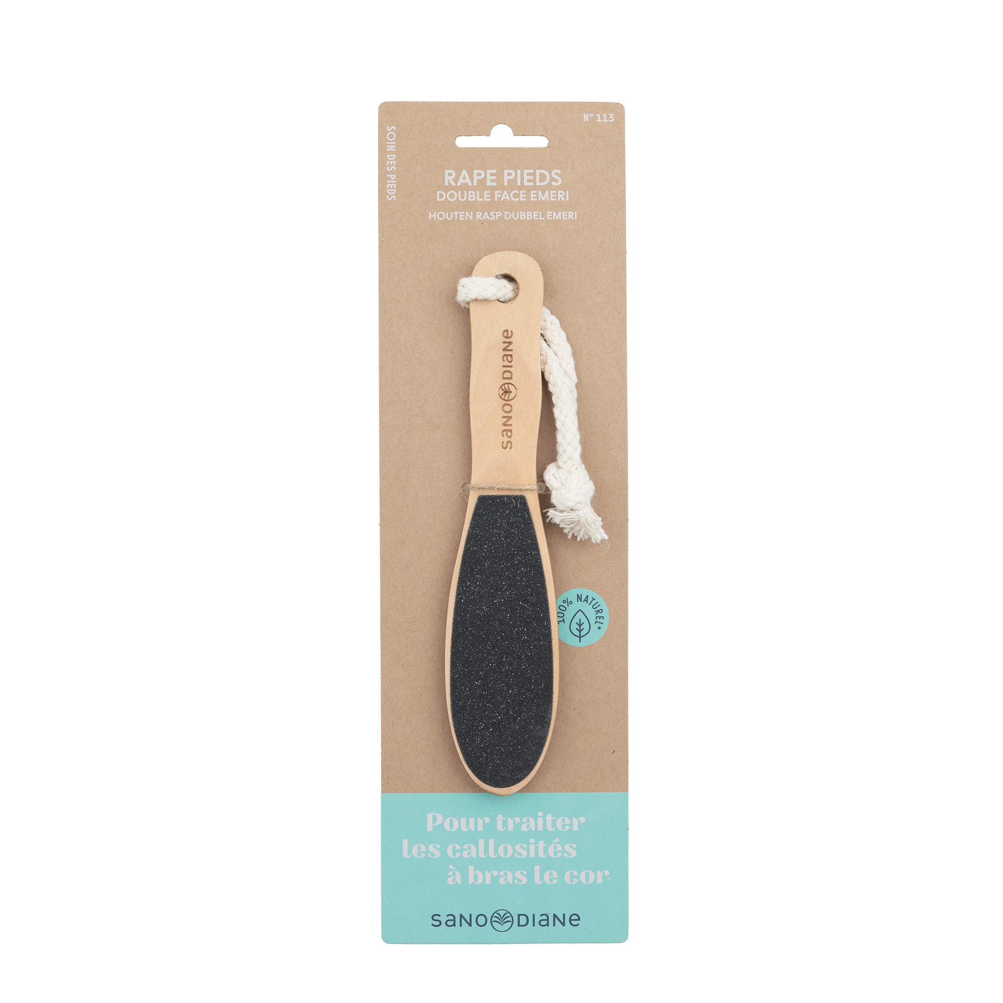 Rape pédicure bois double emeri