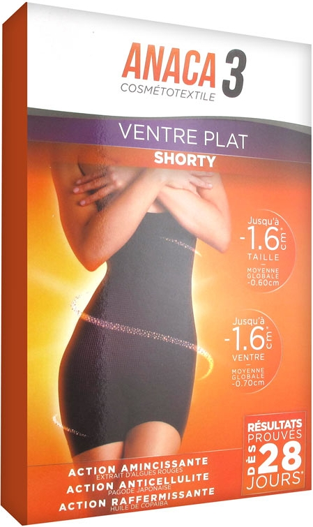 Anaca3 cosmétotextile ventre plat shorty