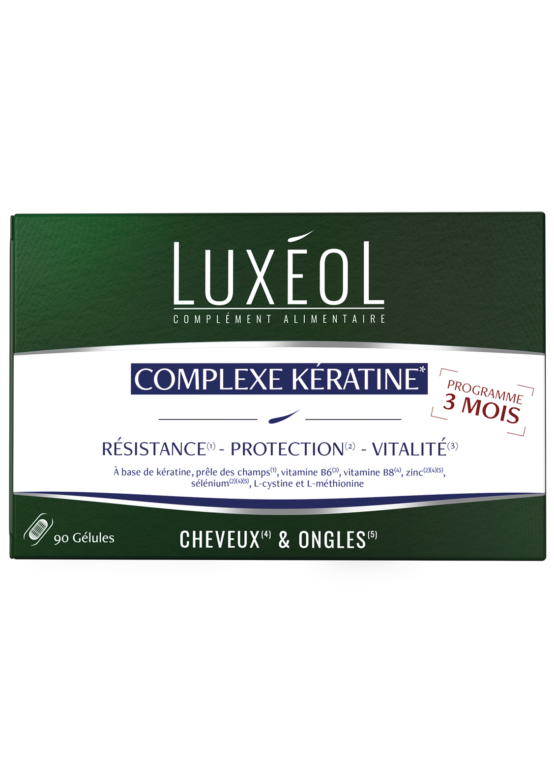 Complexe kératine 3 mois cheveux et ongles - complément alimentaire 90 gélules