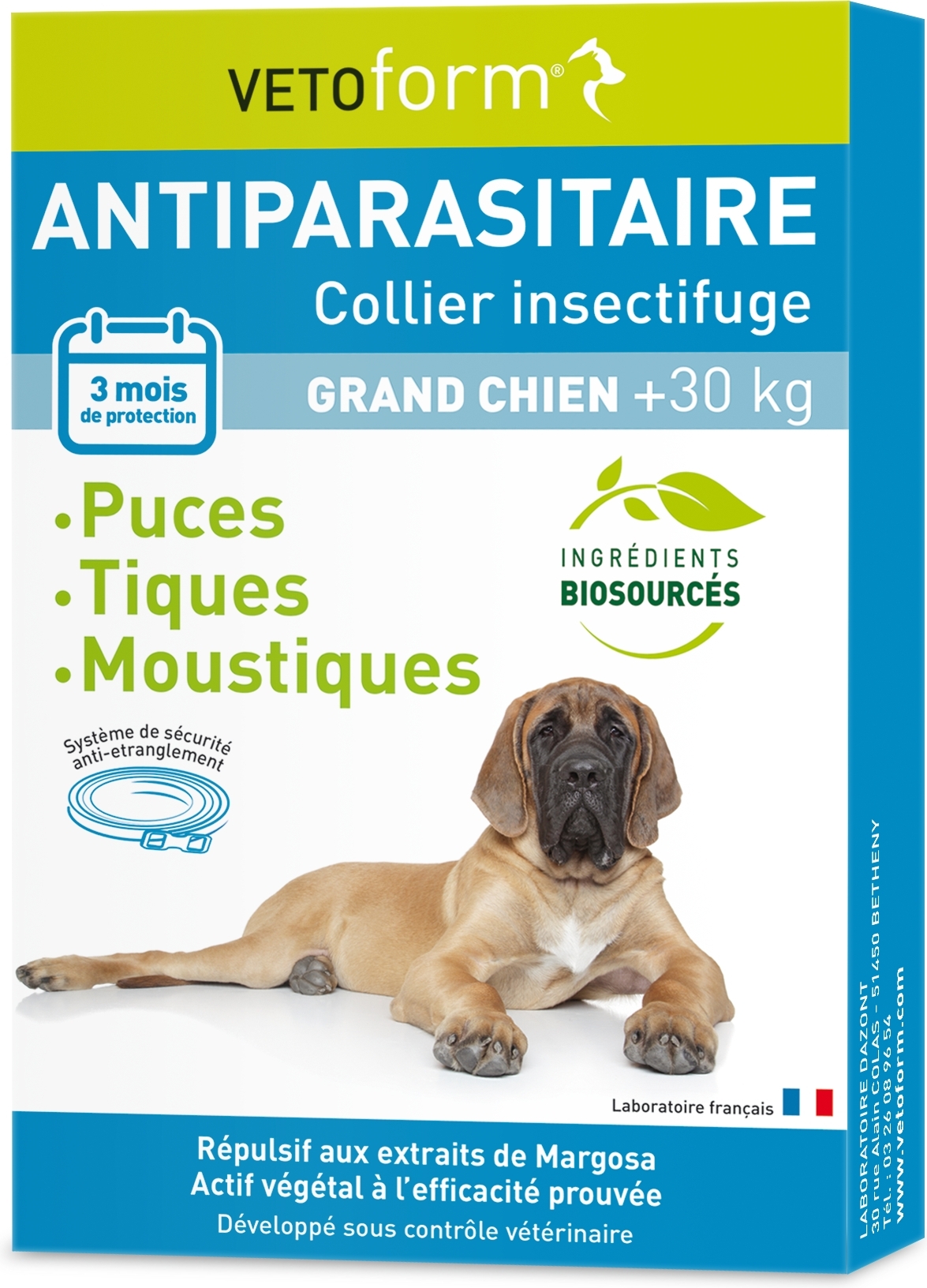 Collier insectifuge pour grand chien