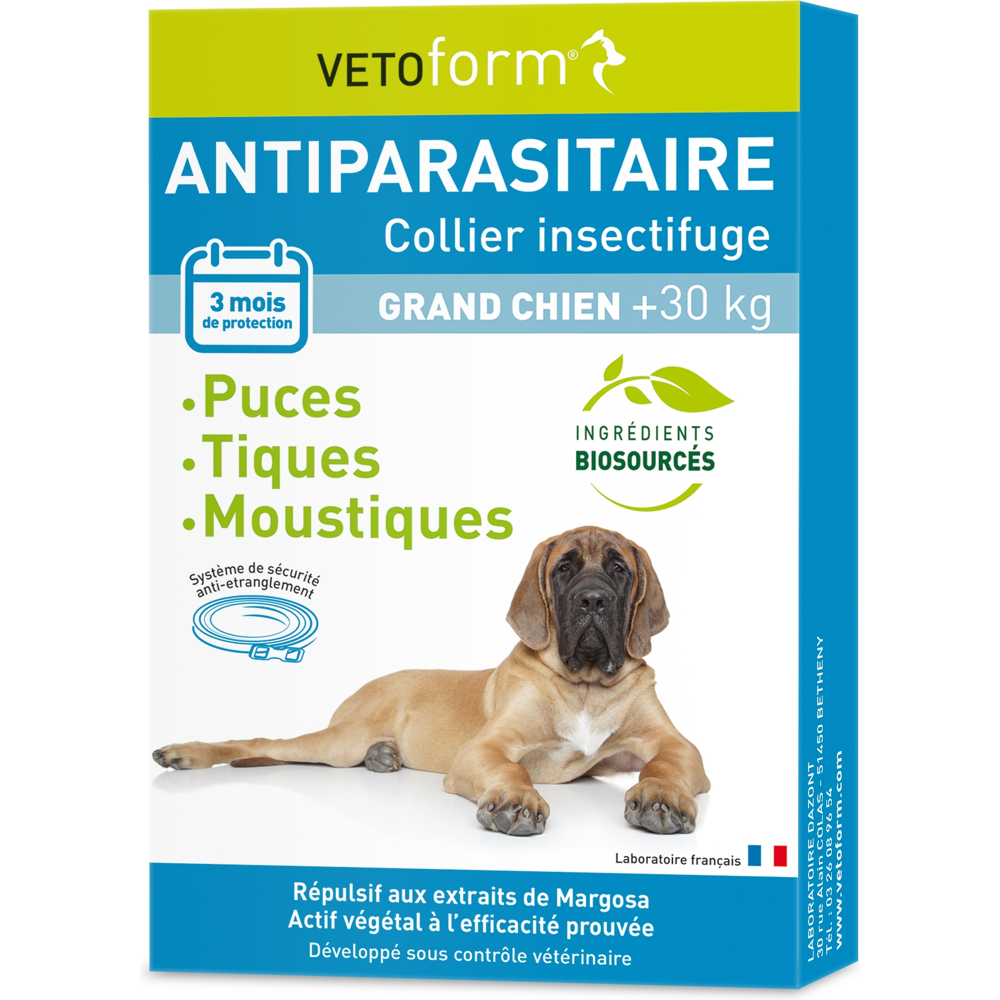 Collier insectifuge pour grand chien