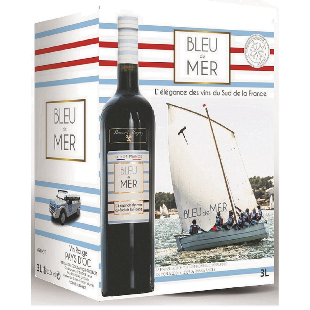 Bleu de Mer - Pays d'Oc IGP - Rouge - Bag in Box, 300 cl