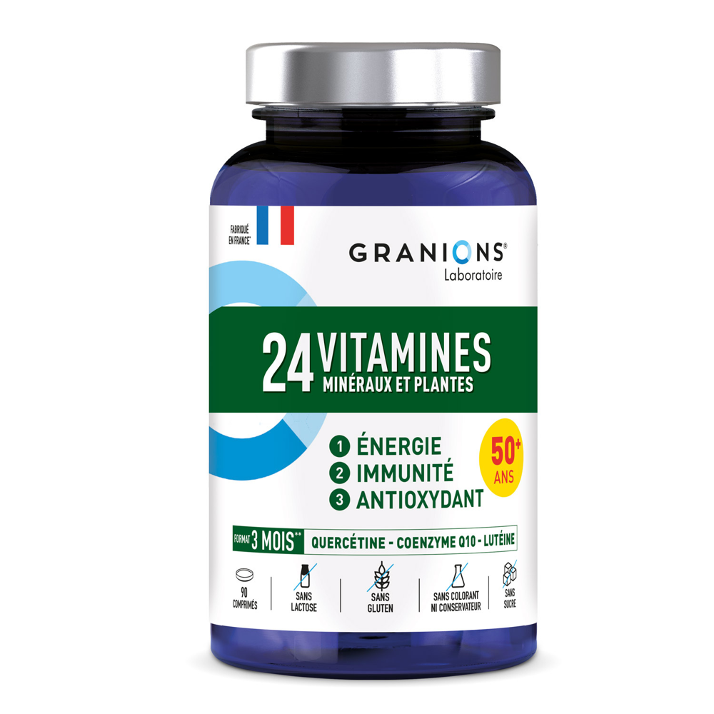 Granions 24 Vitamines Sénior Energie Immunité Antioxydant 90 Comprimés