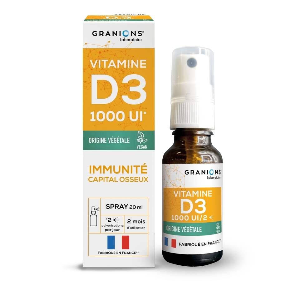 Vitamine D3 1000 Ui Immunité Capital Osseux Format 20 Ml En Spray