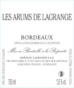 Les Arums de Lagrange, 2020 - Bordeaux AOP - Blanc Sec - 75 cl