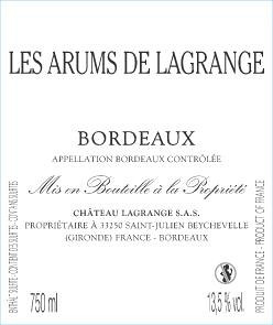 Les Arums de Lagrange, 2020 - Bordeaux AOP - Blanc Sec - 75 cl