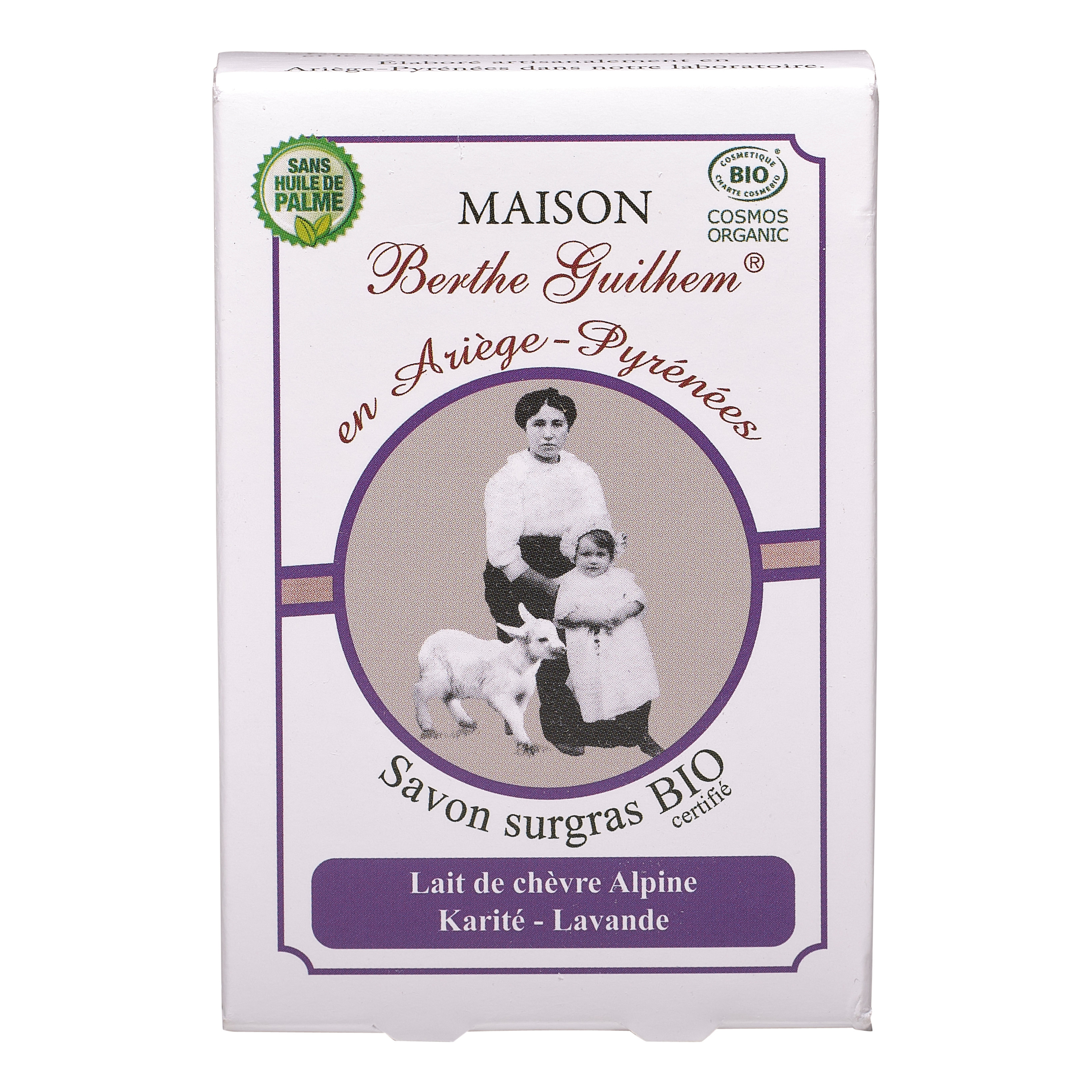 Savon Surgras bio Beurre de Karité Lavande Officinale Fleurs 100g