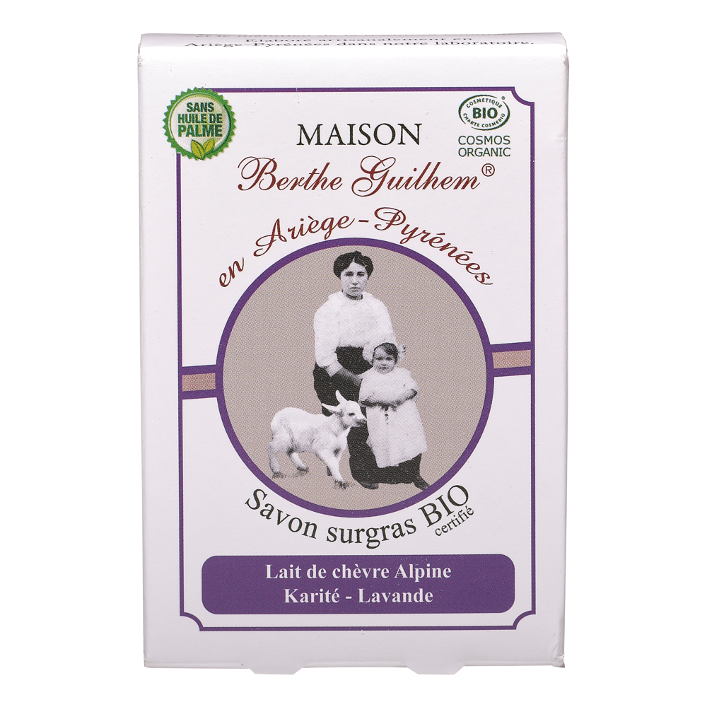 Savon Surgras bio Beurre de Karité Lavande Officinale Fleurs 100g