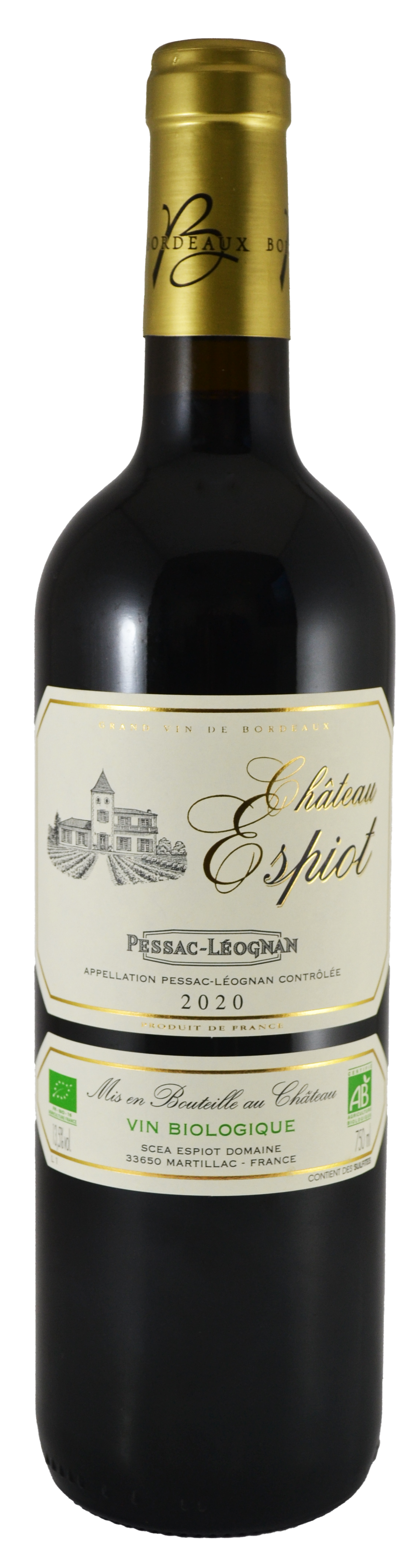 Château Espiot BIO, 2020 - Pessac-Léognan AOP - Rouge - 75 cl