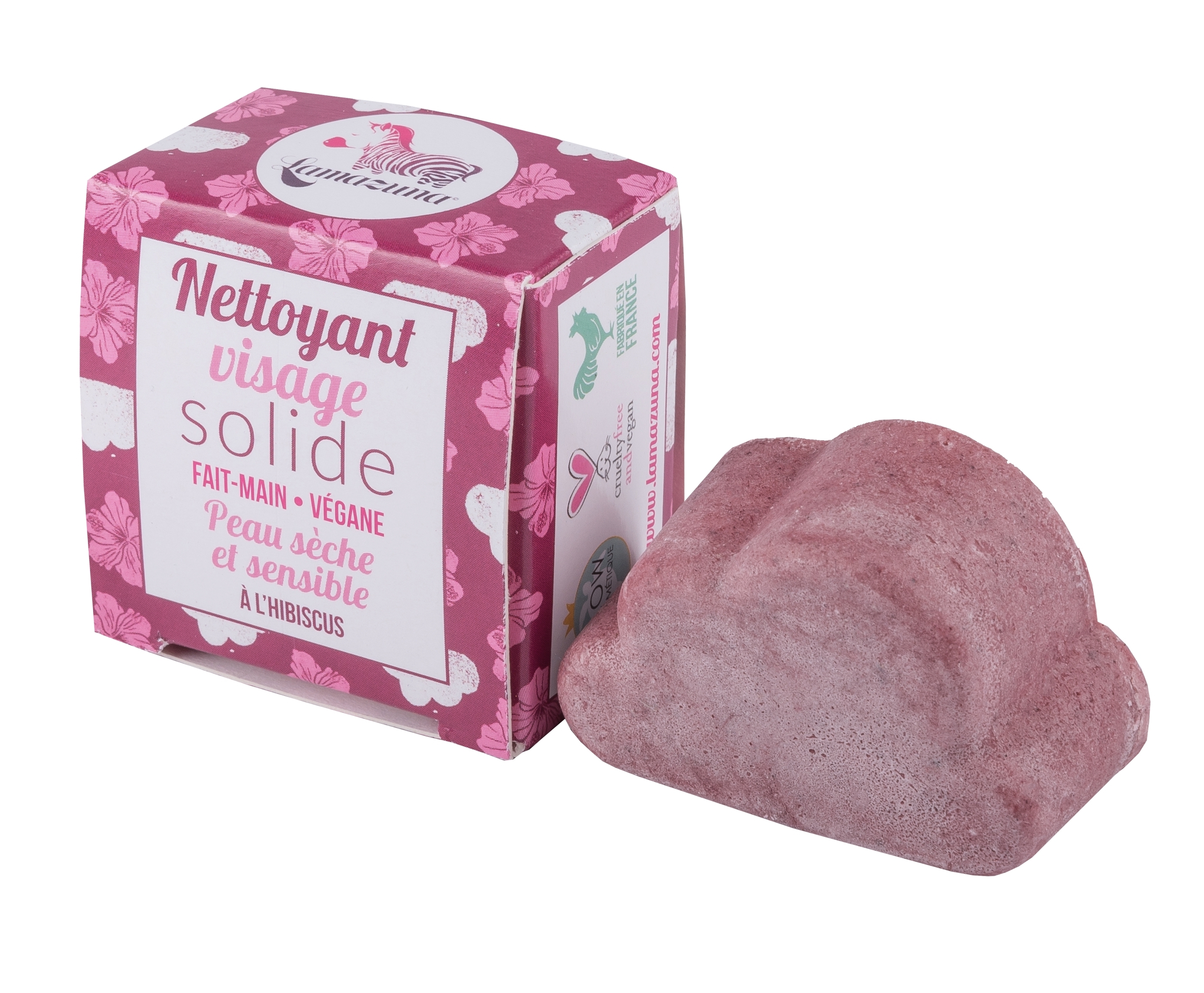 Nettoyant Visage Solide A L’Hibiscus Peau Sèche Et Sensible