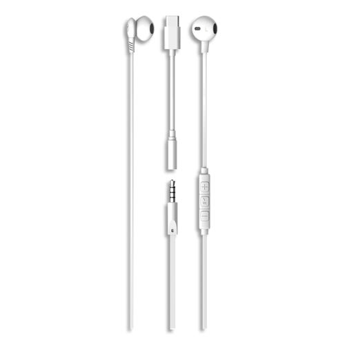 Ryght R483256 écouteur/casque Avec fil Ecouteurs Appels/Musique USB Type-C Blanc