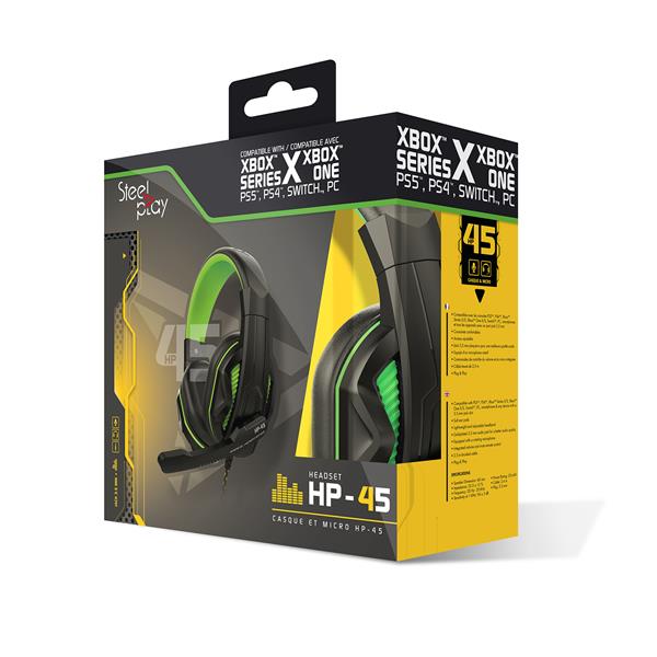 Casque filaire stéréo - HP45 - Noir Vert (XBOX SERIES)