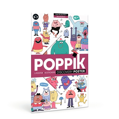 Poppik Nos émotions - 1 poster 68 x 100 cm + 58 stickers repositionnables (Pochette)
